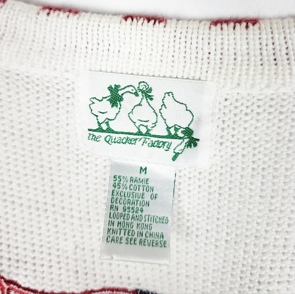 NWOT VTG Quacker Factory embroidered beaded patriotic cardigan sweater America - Picture 8 of 9